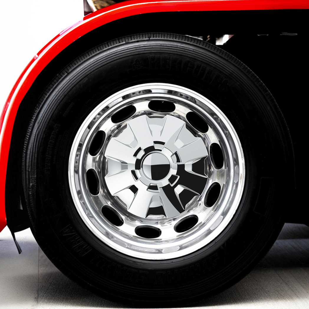 Rear Axle Wheel Cover "Rubicon" With 10 Thread-On Nut Covers, High Quality Chrome Plated ABS Plastic (Copy)
