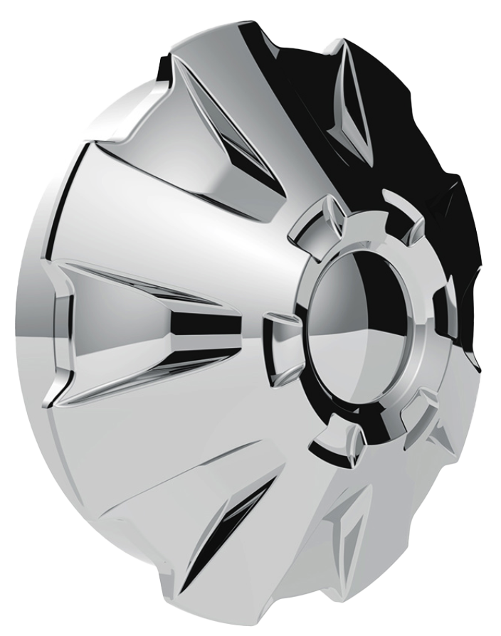 Front Axle Wheel Cover "Rubicon" With 10 Thread-On Nut Covers, High Quality Chrome Plated ABS Plastic