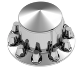 Rear Axle Wheel Cover "Pointed" With 10 Push-On Nut Covers, High Quality Chrome Plated ABS Plastic (Copy) (Copy)