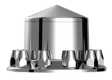 Rear Axle Wheel Cover "Pointed" With 10 Push-On Nut Covers, High Quality Chrome Plated ABS Plastic (Copy) (Copy)