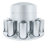 Rear Axle Wheel Cover "Extra Tall Round Top" With 10 Thread-On Nut Covers, High Quality Chrome Plated ABS Plastic