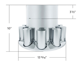 Rear Axle Wheel Cover "Extra Tall Flat Top" With 10 Thread-On Nut Covers, High Quality Chrome Plated ABS Plastic