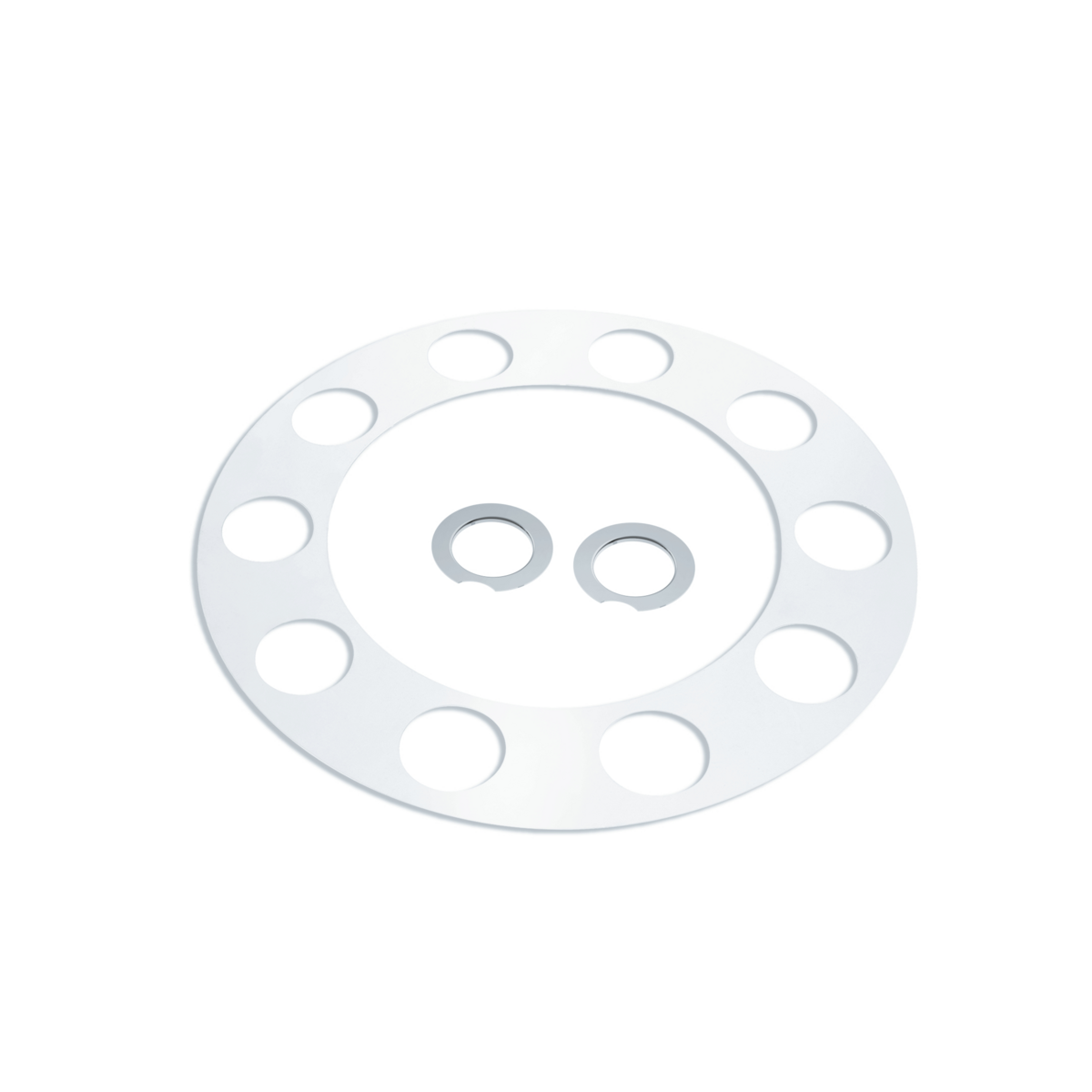 Rounded Chrome Front Axle Cover With 4-3/4" Super Spike Push-On Nut Covers
