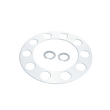 Rounded Chrome Front Axle Cover With 4-3/4" Super Spike Push-On Nut Covers