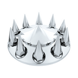 Pointed Chrome Front Axle Cover With 4-3/4" Super Spike Push-On Nut Covers