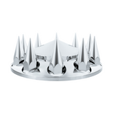 Pointed Chrome Front Axle Cover With 4-3/4" Super Spike Push-On Nut Covers
