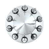 Pointed Chrome Front Axle Cover With 4-3/4" Super Spike Push-On Nut Covers