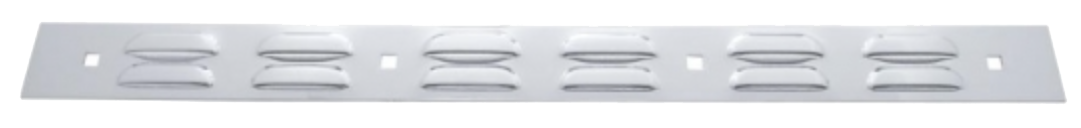 2" X 24" Chrome Louvered Top Mud Flap Plate - Bolt Thru