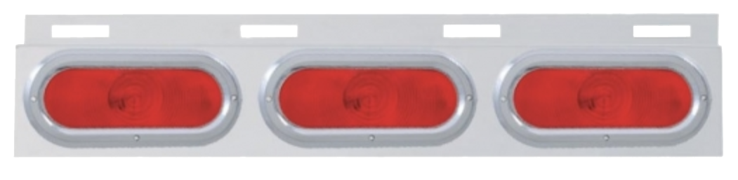 Stainless Steel  Top Mud Flap Plate With 3 Oval Lights & Bezels