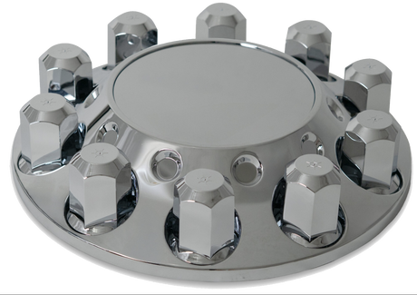 Axle Cover Kit Revolver With Hubcaps & 33mm Threaded Nut Covers – Chrome Plated ABS Plastic