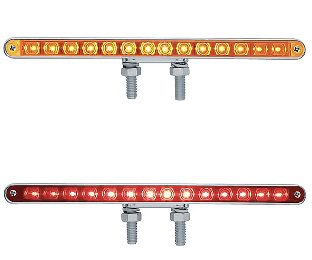 12 Inch Double Face LED Light Bar Amber and Red - HD Truck Source