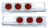 Mud Flap Hangers, Red Economy LED Lights, With Round Red Lens