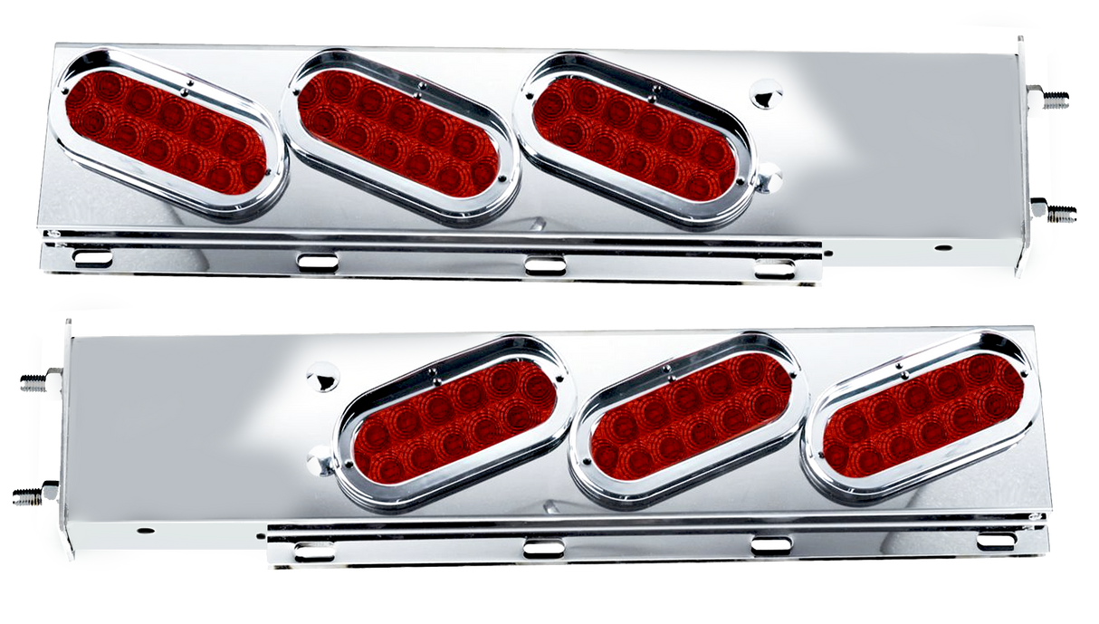 Mud Flap Hangers, Red Oval Spyder LED Lights, With Red Lens