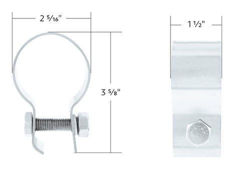 2" Quarter Fender Stainless Steel Tube Clamp With Hardware - HD Truck Source