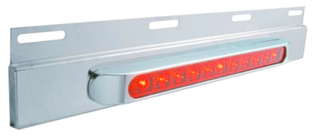 Stainless Top Mud Flap Plate With 11 LED 17" Light Bar & Bezel