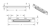 Stainless Top Mud Flap Plate With 11 LED 17" Light Bar & Bezel
