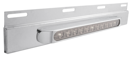 Stainless Top Mud Flap Plate With 11 LED 17" Light Bar & Bezel