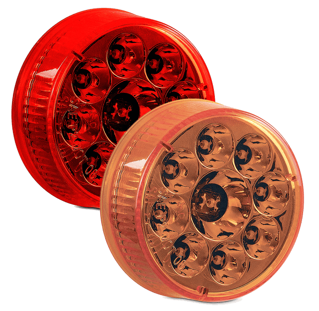 2.5 Inch Round Diamond Reflector 9 LED Lights - HD Truck Source