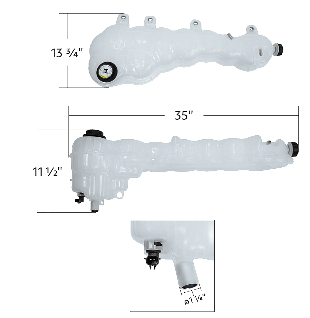 Freightliner Cascadia (2018-2025 ) - Pressurized Coolant Reservoir With Coolant Level Sensor