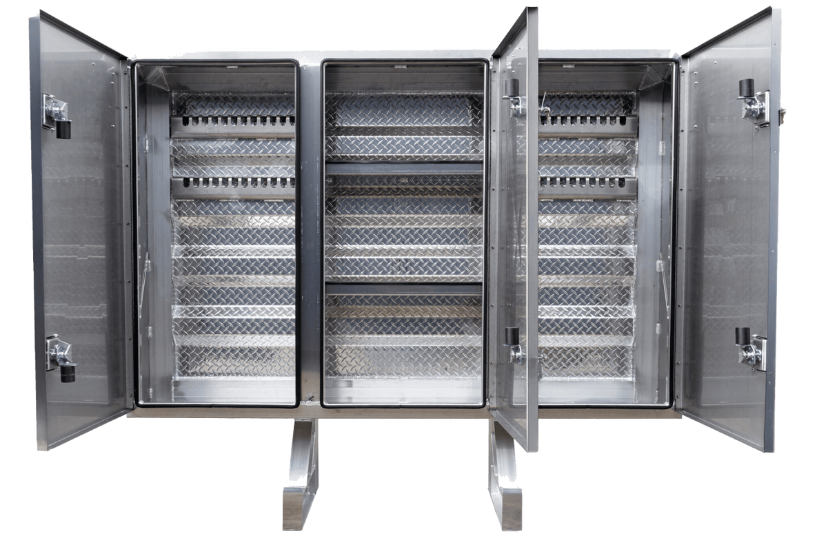 3 Locking Door Stainless Steel Cab Rack 68" Inch x 80 Inch - HD Truck Source