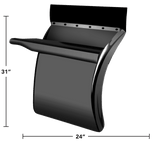 31 Inch Quarter Fender Pair Smoked Black Mirror Finish Triangle Brackets Included - HD Truck Source
