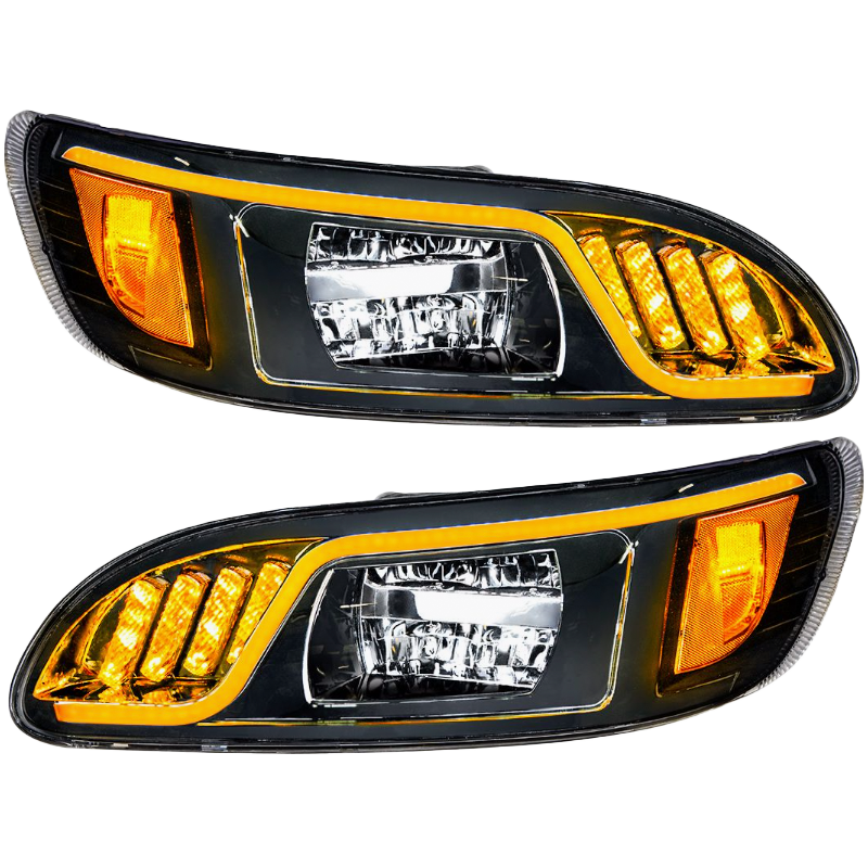 Peterbilt 384/386/387 - LED Headlight With LED Turn, Position, & DRL