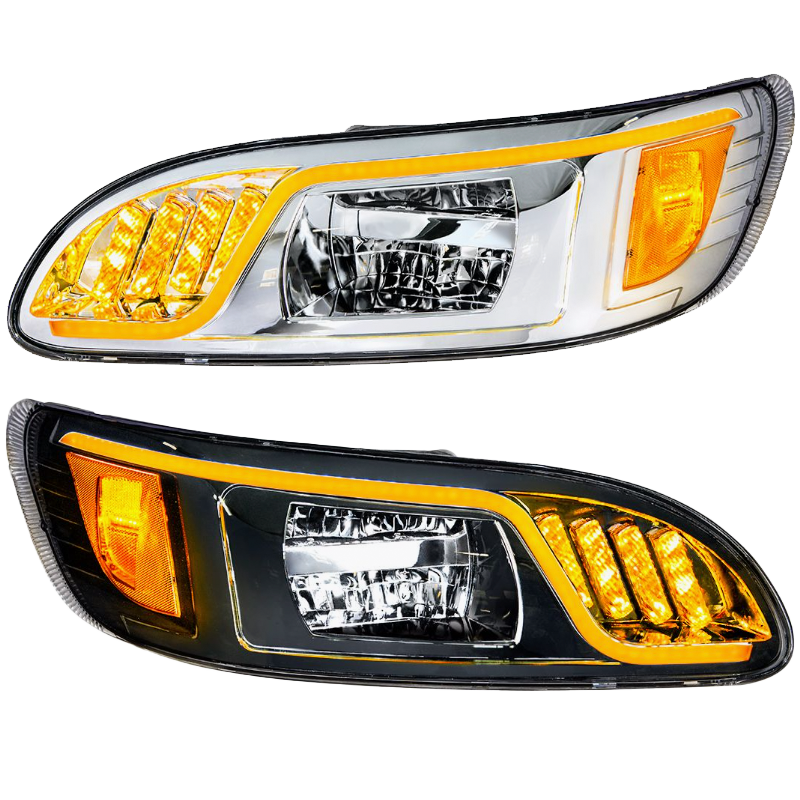 Peterbilt 384/386/387 - LED Headlight With LED Turn, Position, & DRL
