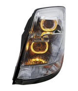 Volvo VN/VNL (2003-2017) - Projection Headlight With Amber LED Light Bar