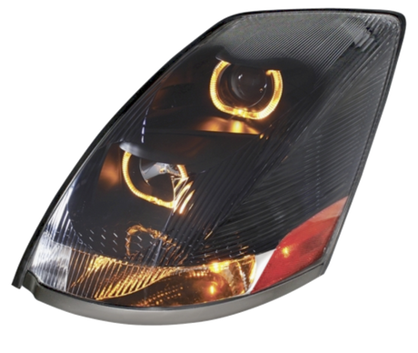 Volvo VN/VNL (2003-2017) - Projection Headlight With Amber LED Light Bar
