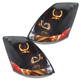 Volvo VN/VNL (2003-2017) - Projection Headlight With Amber LED Light Bar