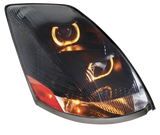 Volvo VN/VNL (2003-2017) - Projection Headlight With Amber LED Light Bar