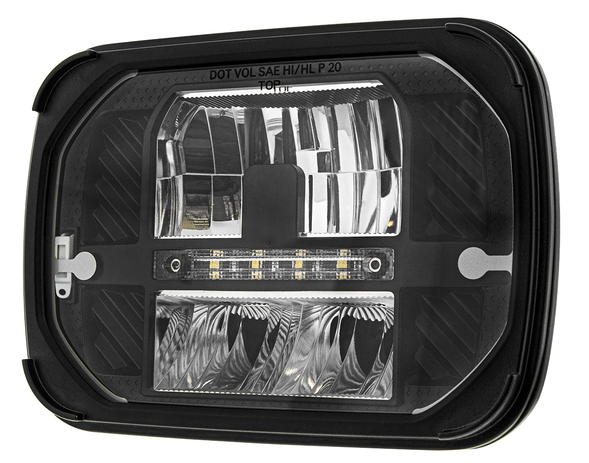 5" X 7" Heated LED Headlight With White Position Light