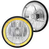 7" Crystal Headlight With LED Halo Ring - Universal Round Replacement