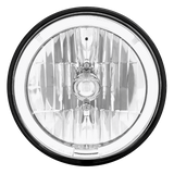 7" Crystal Headlight With LED Halo Ring - Universal Round Replacement
