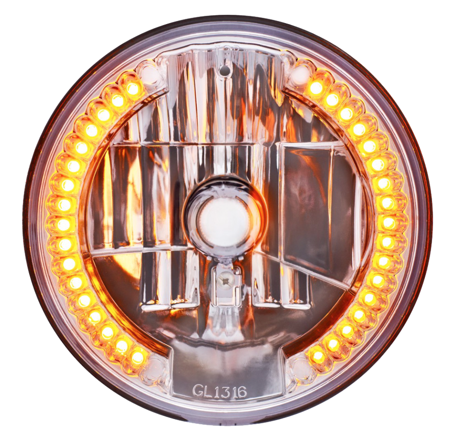 7" Crystal Headlight With 34 LED Position Light