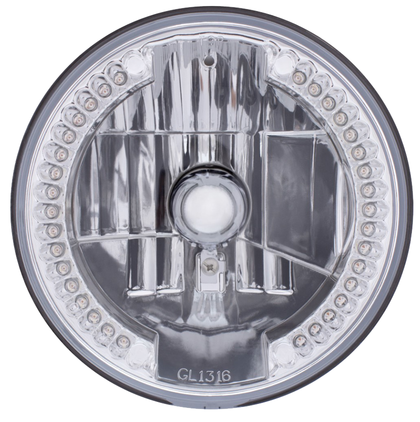 7" Crystal Headlight With 34 LED Position Light