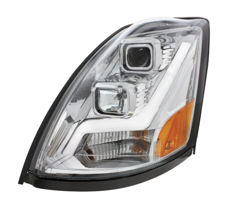 Volvo VN/VNL (2003-2017) - Projection Headlight With LED Position Light Bar