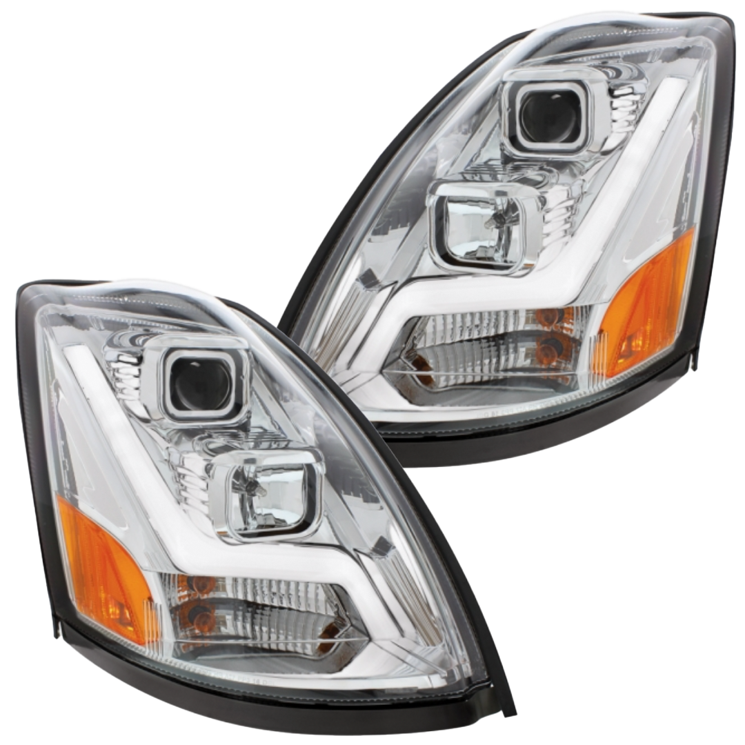 Volvo VN/VNL (2003-2017) - Projection Headlight With LED Position Light Bar