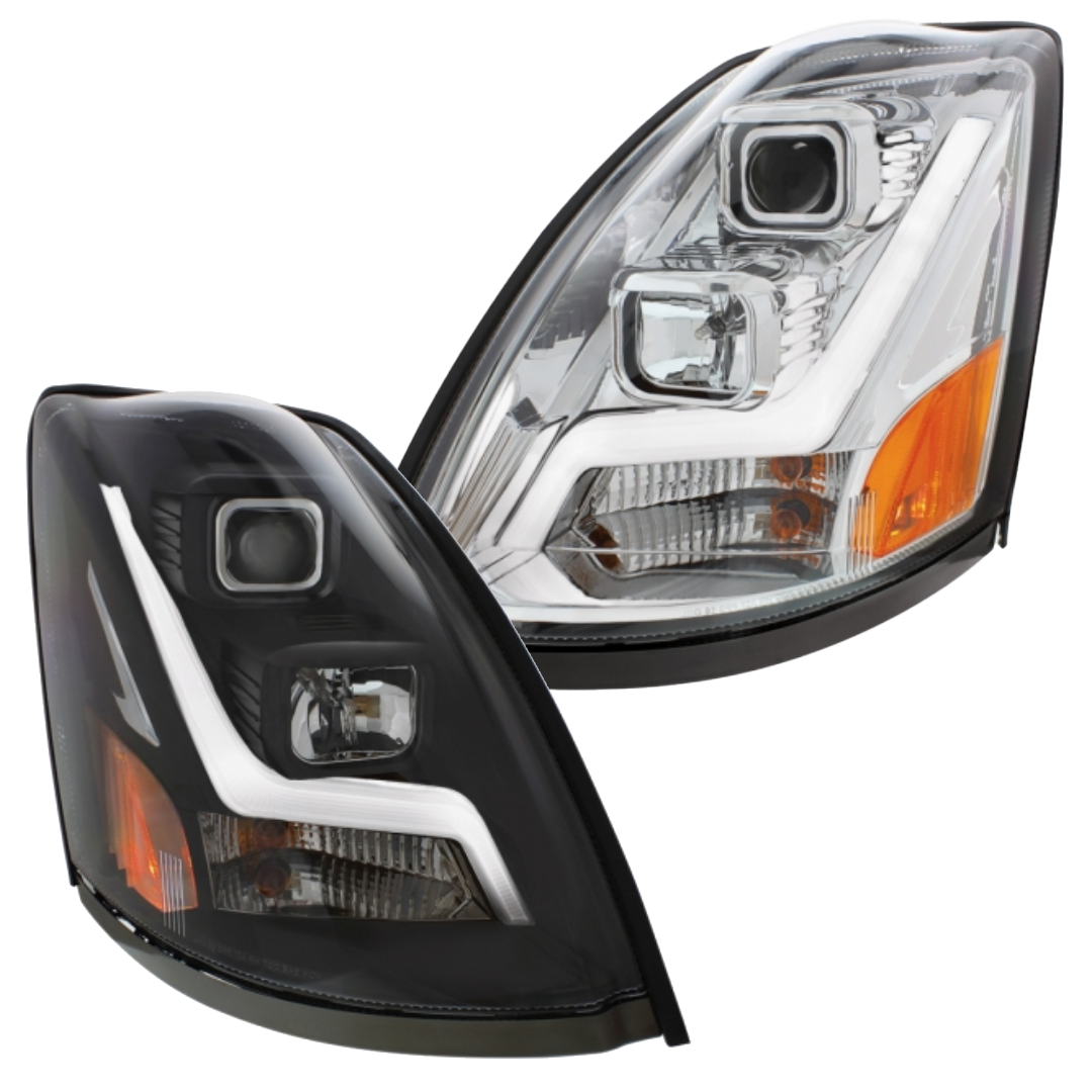 Volvo VN/VNL (2003-2017) - Projection Headlight With LED Position Light Bar