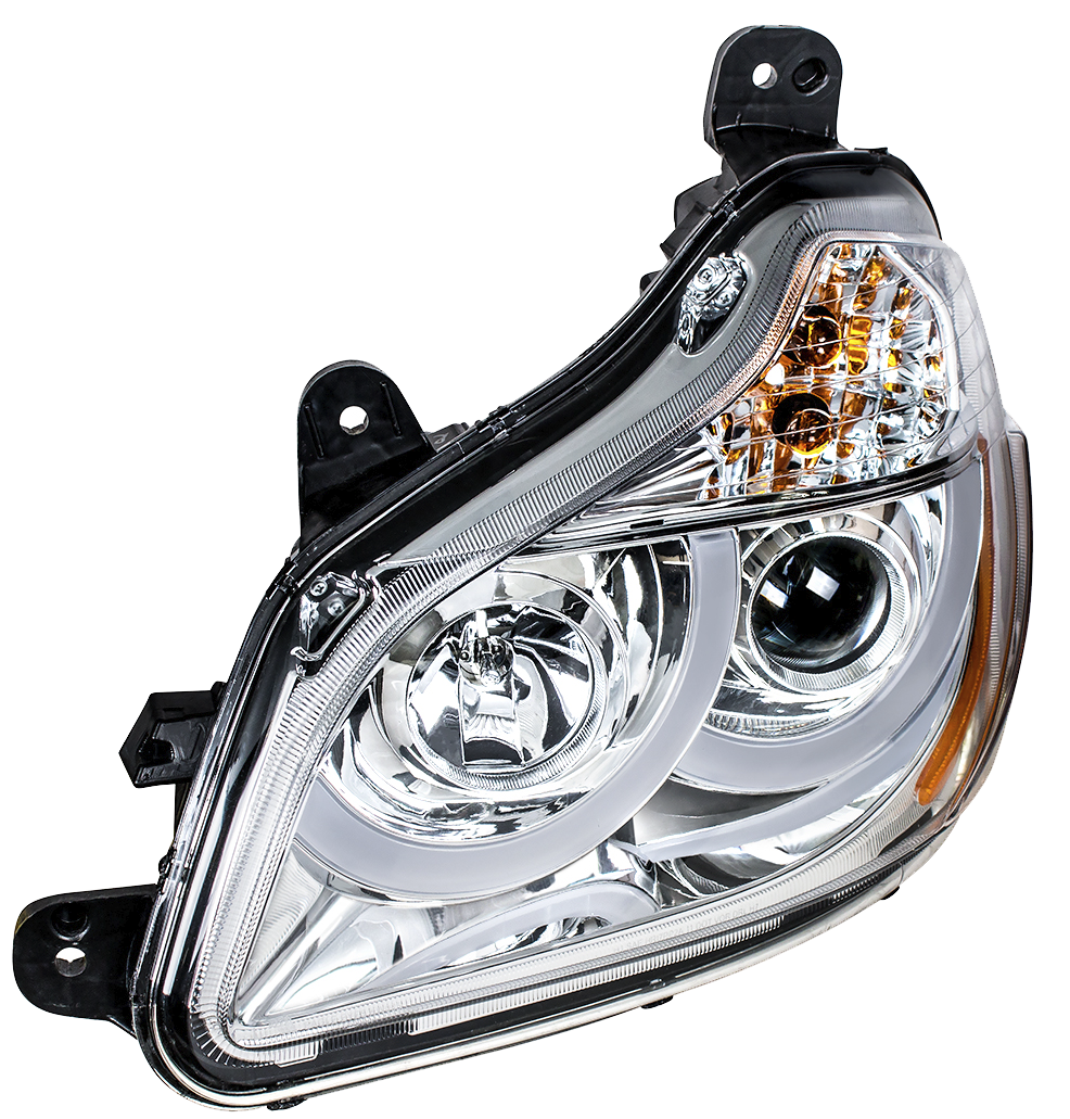 Kenworth T680 (2013-2021 ) - Bright Projector Headlight With White LED Position Light