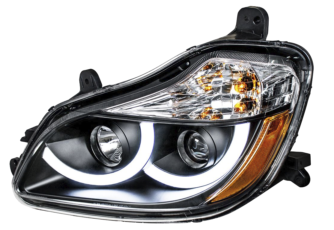 Kenworth T680 (2013-2021 ) - Bright Projector Headlight With White LED Position Light