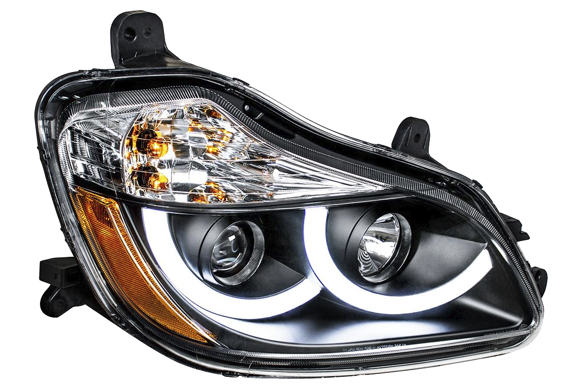 Kenworth T680 (2013-2021 ) - Bright Projector Headlight With White LED Position Light