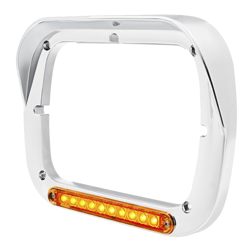 5" x 7" Headlight Bezel With Visor, 10 LEDs