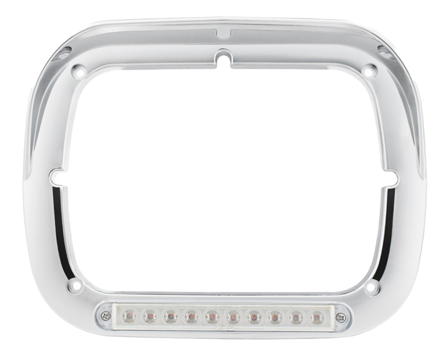 5" x 7" Headlight Bezel With Visor, 10 LEDs