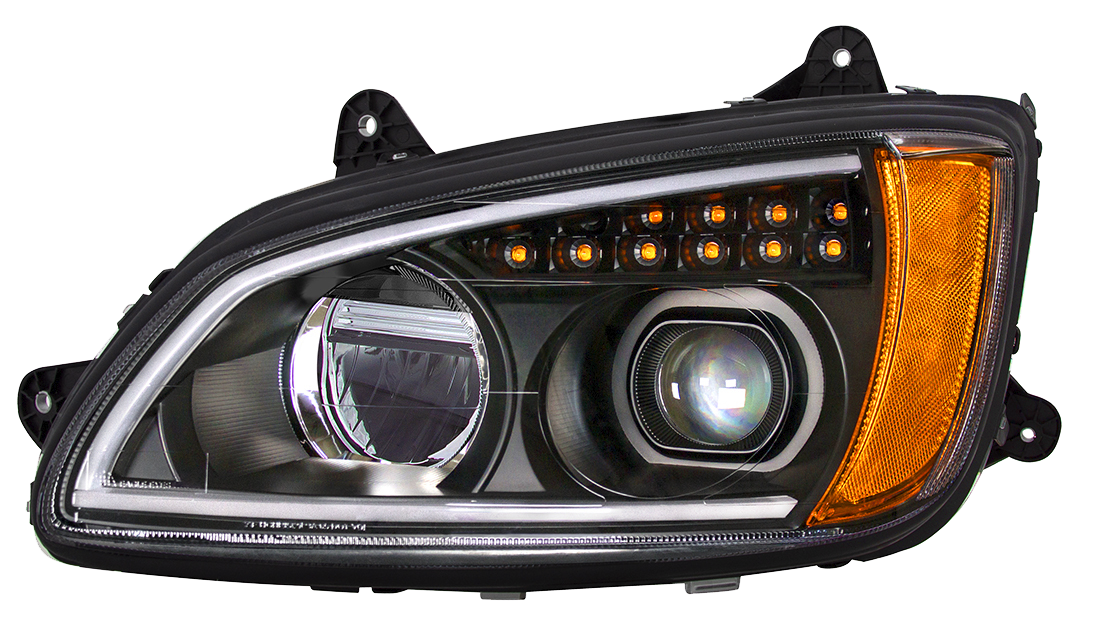 Kenworth T660 (2008-2017) - Full LED Projection Headlight With Turn Signal & Position Light Bar
