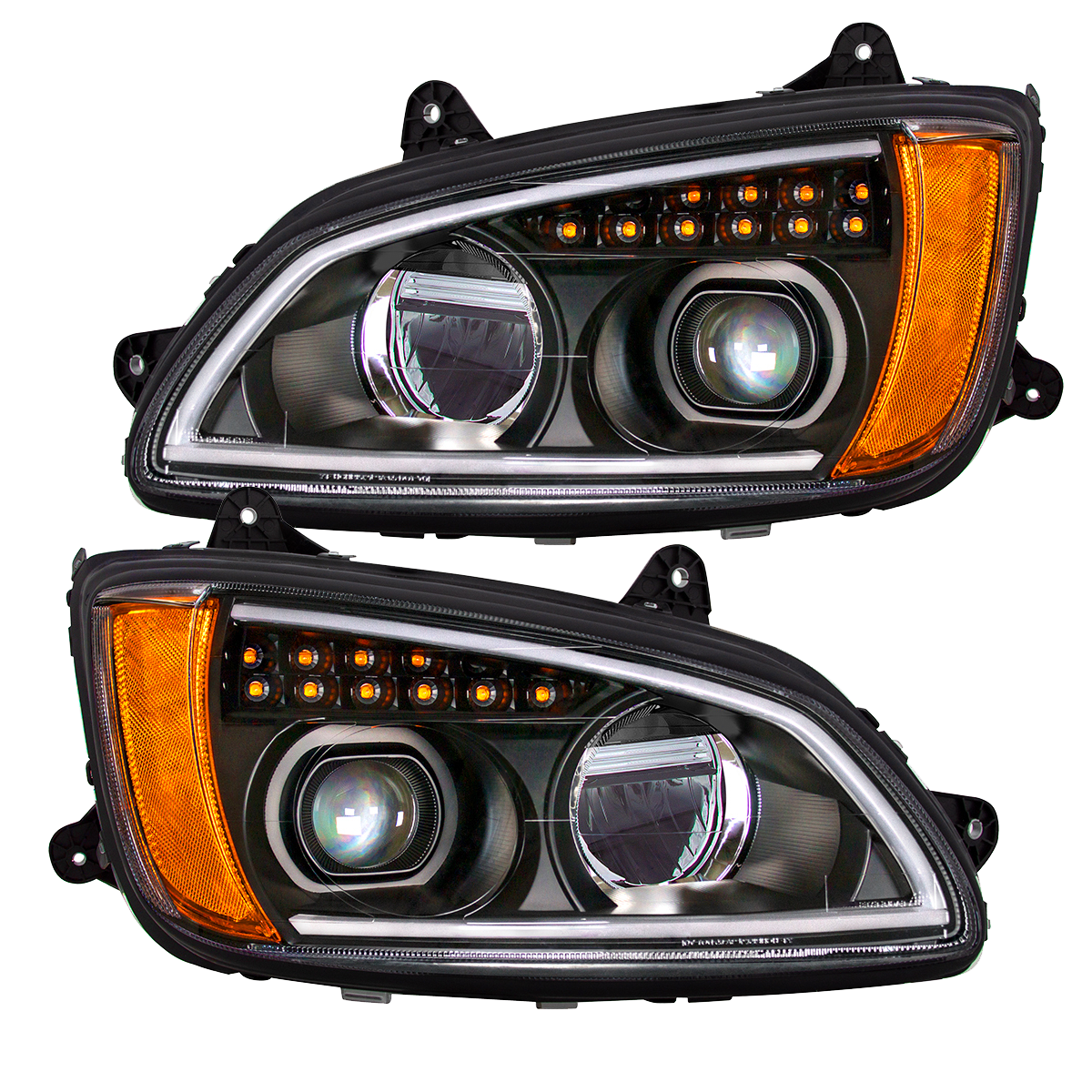 Kenworth T660 (2008-2017) - Full LED Projection Headlight With Turn Signal & Position Light Bar