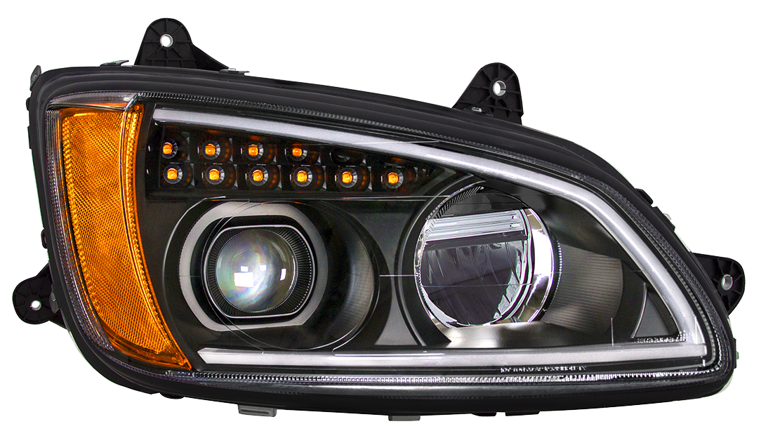 Kenworth T660 (2008-2017) - Full LED Projection Headlight With Turn Signal & Position Light Bar