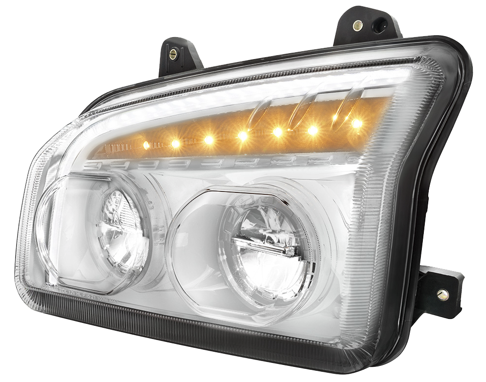Kenworth T880 (2015-2025) - High Power LED Headlight With LED Turn Signal & Light Bar