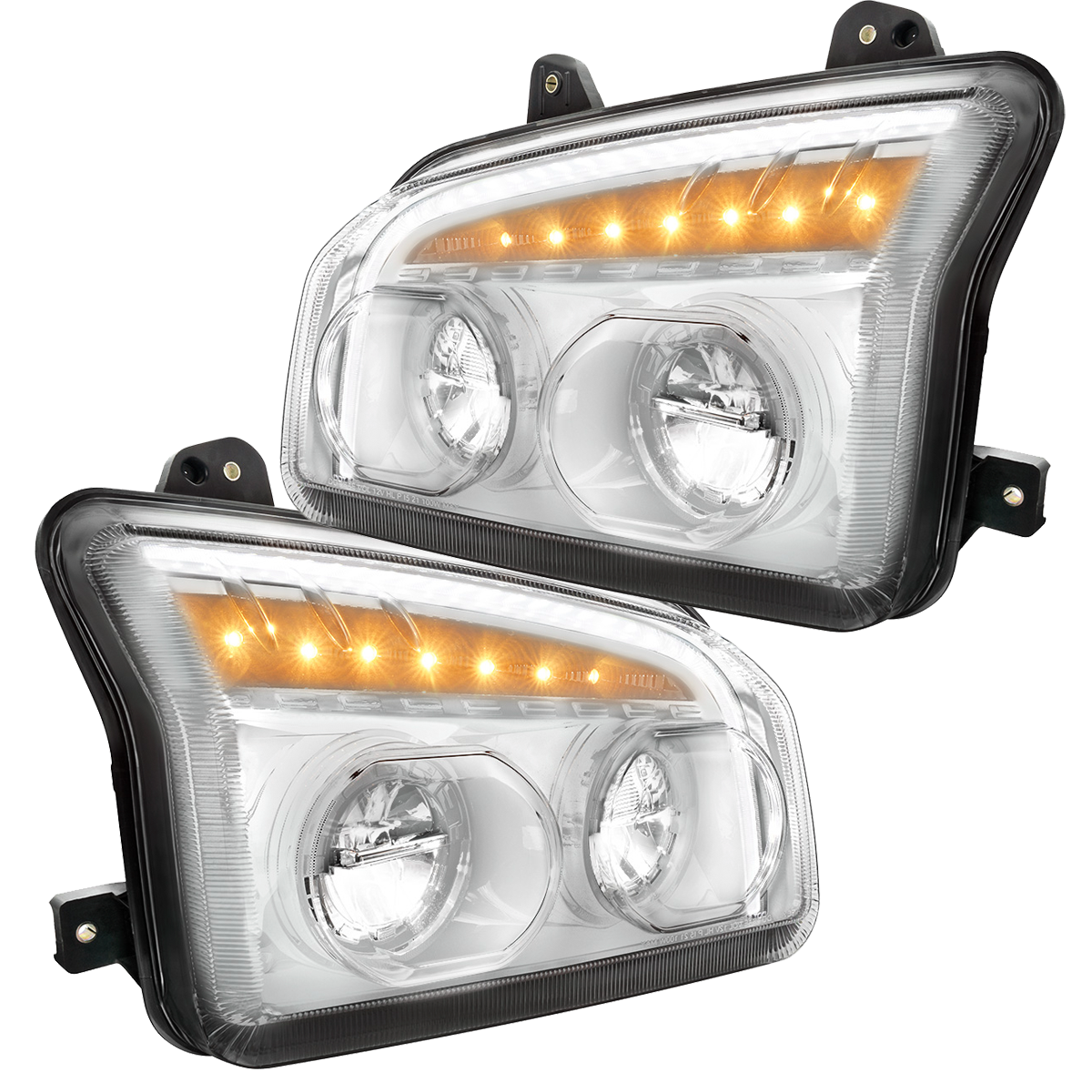 Kenworth T880 (2015-2025) - High Power LED Headlight With LED Turn Signal & Light Bar