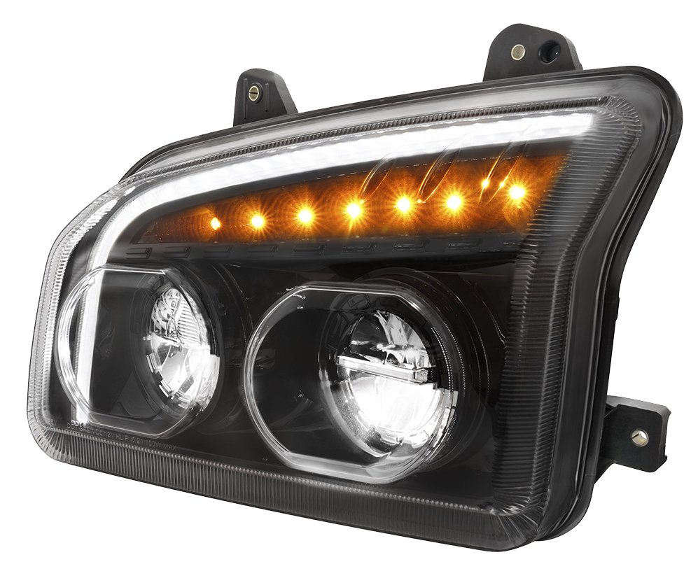 Kenworth T880 (2015-2025) - High Power LED Headlight With LED Turn Signal & Light Bar